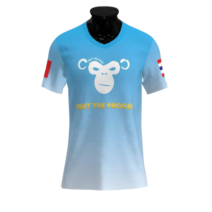 Sky Blue Lil'Monkey Customizable Fan T-Shirt