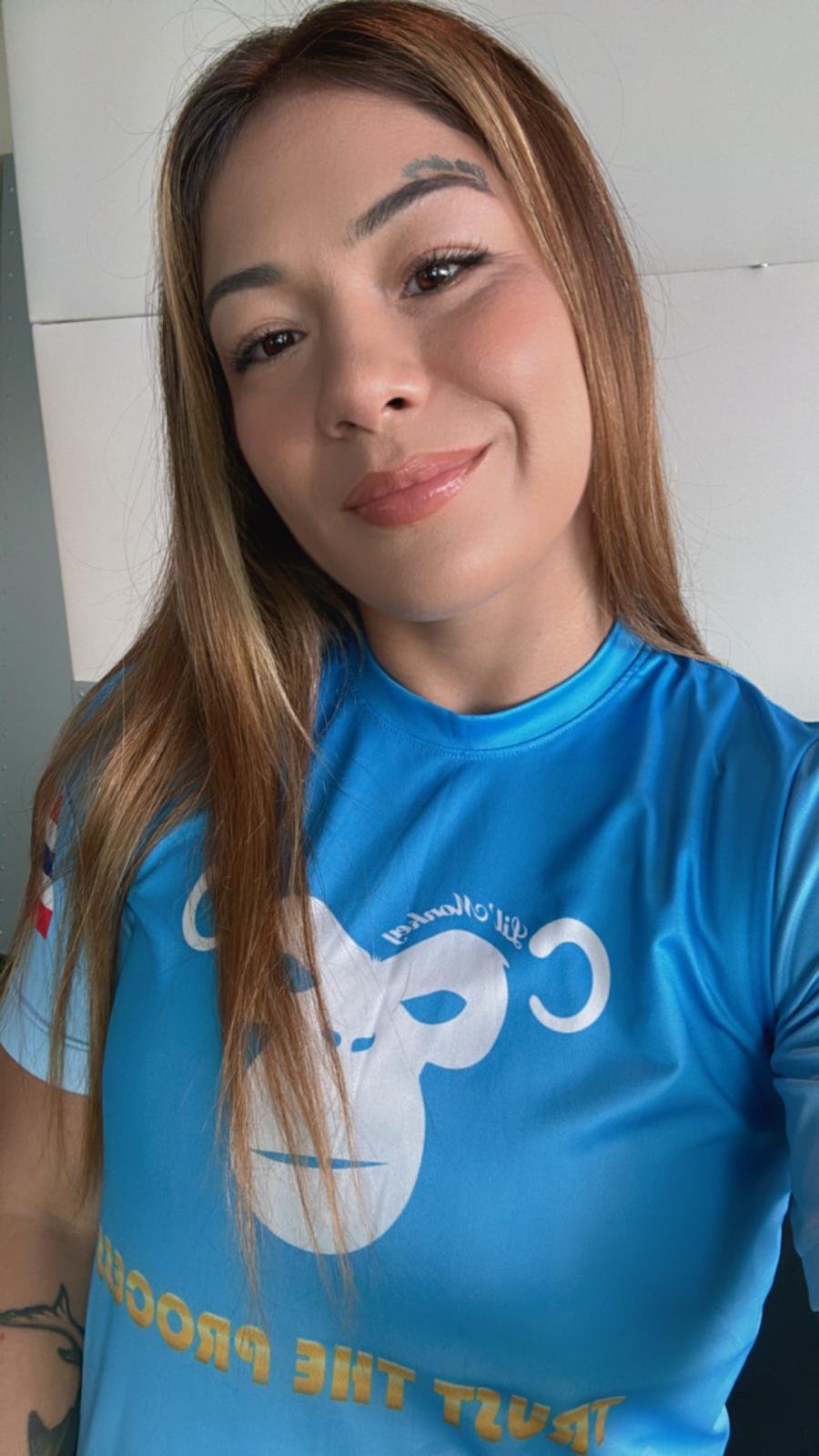 Sky Blue Lil'Monkey Customizable Fan T-Shirt